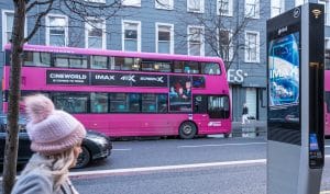 Belfast Metro Bus and digital street hub advertising