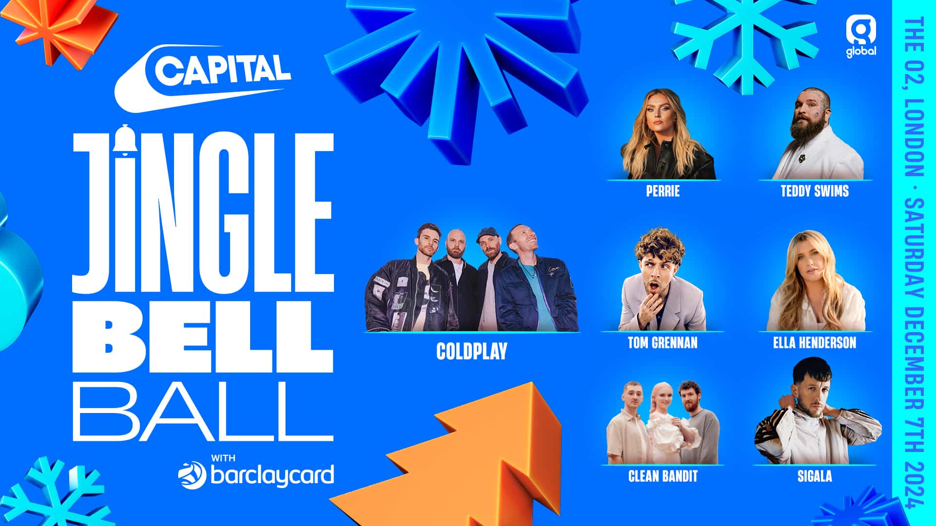 Capital's Jingle Bell Ball with Barclaycard Saturday lineup revealed